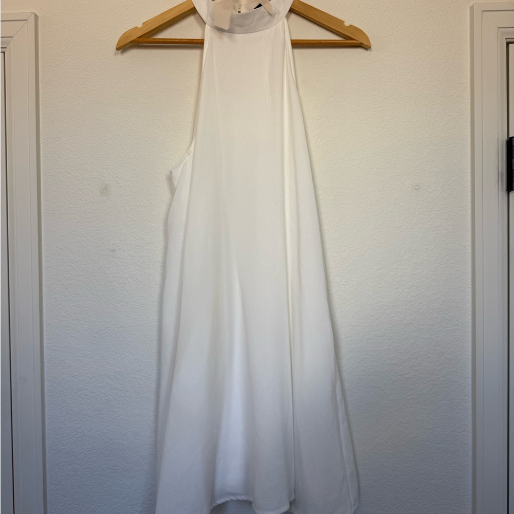 Elegant White Halter Dress